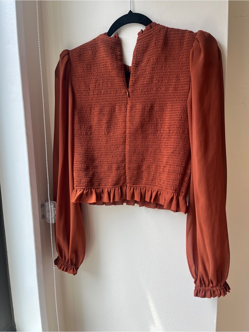 Wilfred Rust Smocked Ruffle Blouse - Picture 4 of 6